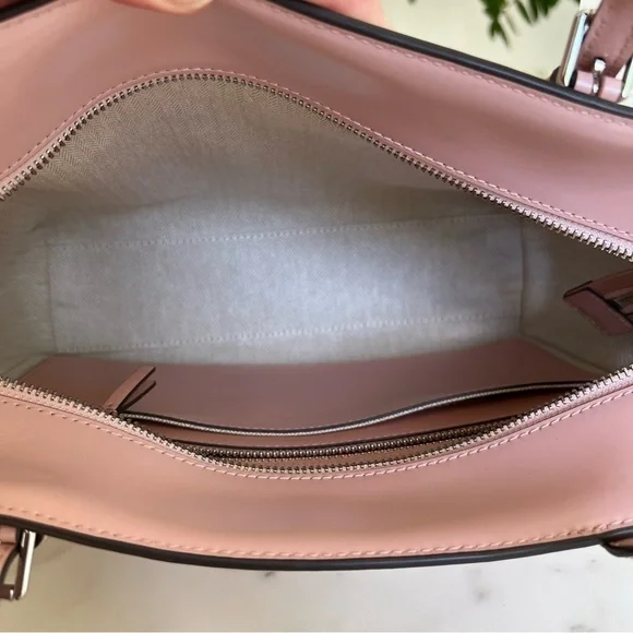NWT Tory Burch Emerson Small Tote Clay Pink Patent Leather Shoulder Crossbody
